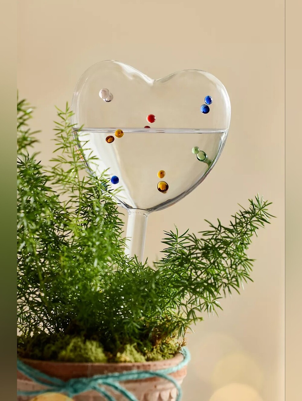 Anthropologie Confetti Glass Heart Watering Globe